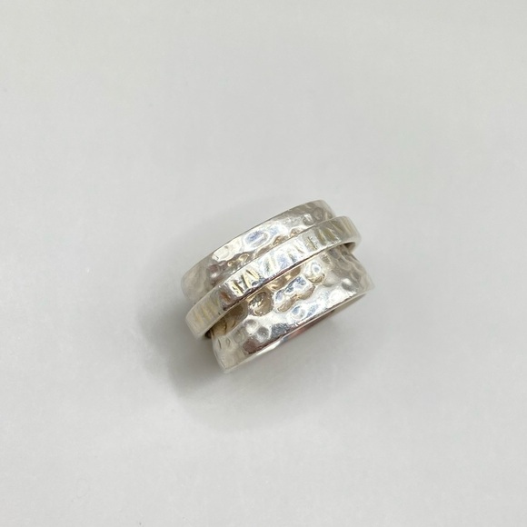 Silpada Hammered Sterling Silver and 14K Gold Spinner Ring - Picture 2 of 8